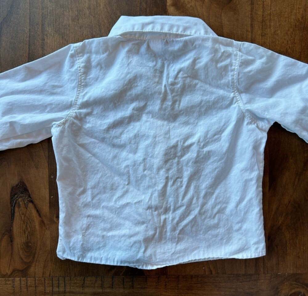 Oshkosh B'Gosh Kids 100% Cotton White Embroidered Long Sleeve Button Up Size 4T - Picture 5 of 5